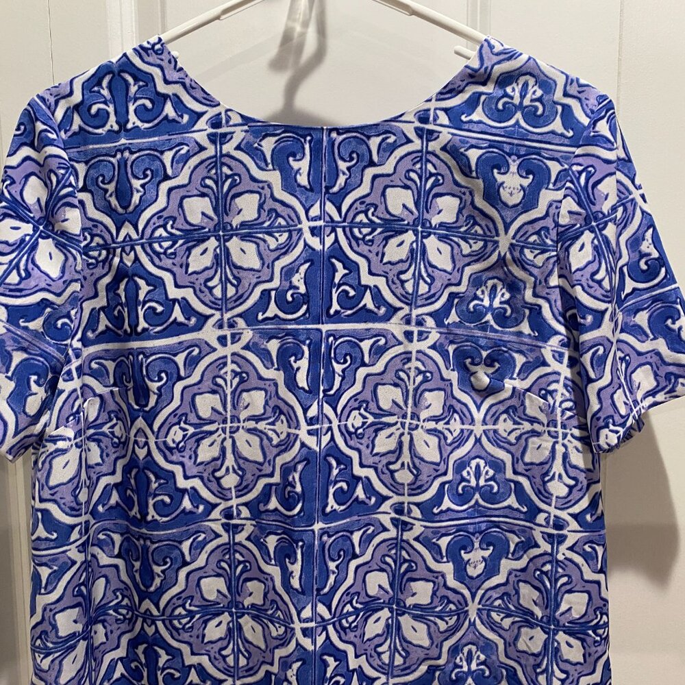 The Limited Blue and White Print Shift Dress Size L - Picture 3 of 9